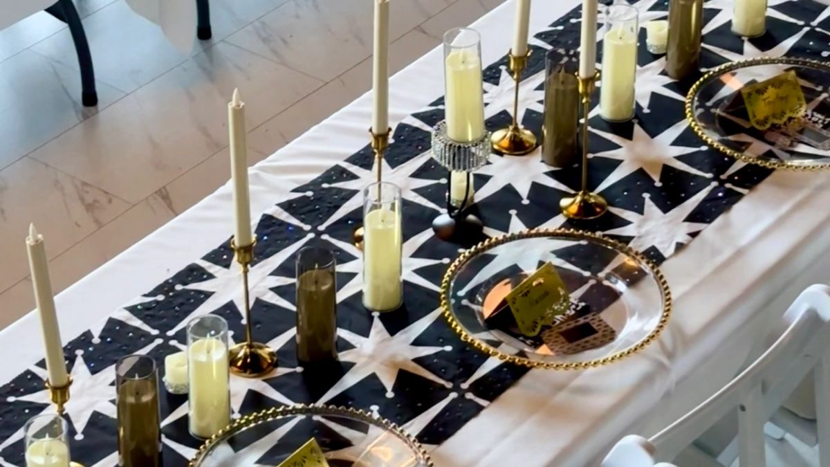 Place setting detail with candles